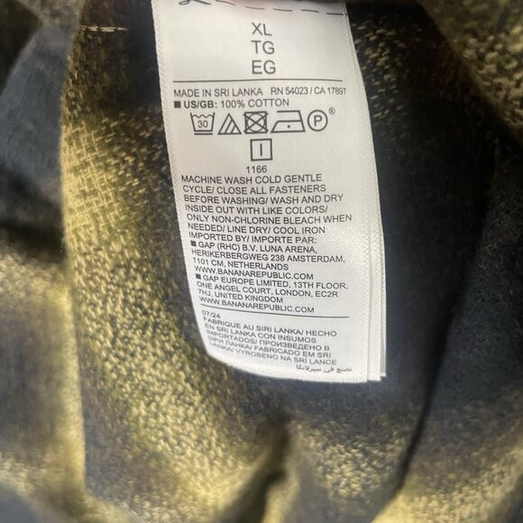 Banana Republic Shirt Mens XL Brown Plaid Flannel Button Up Long Sleeve New - Picture 5 of 8